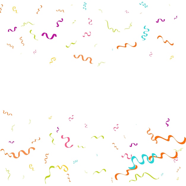 Resumen de vectores de fondo blanco con muchas piezas de confeti de colores diminutos que caen y cinta Carnaval Navidad o Año Nuevo decoración coloridos banderines de fiesta para el festival de cumpleaños