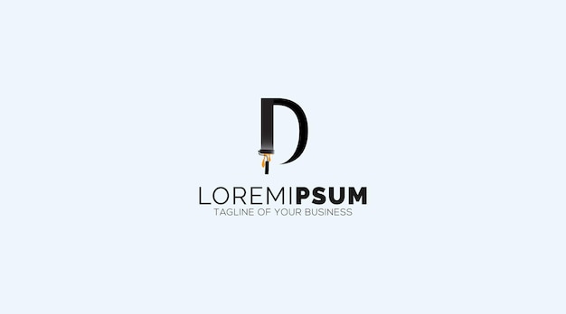 Resumen de vectores letra D concepto de diseño de logotipo de pintura