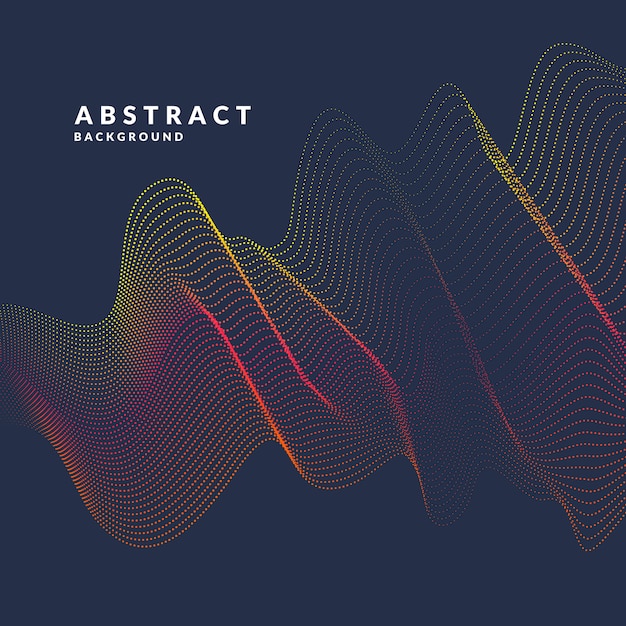 Resumen de vectores con ondas dinámicas coloreadas, línea y partículas.