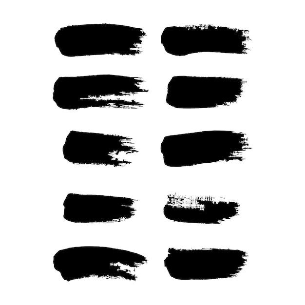 Resumen vectorial Conjunto de trazos de pincel negro