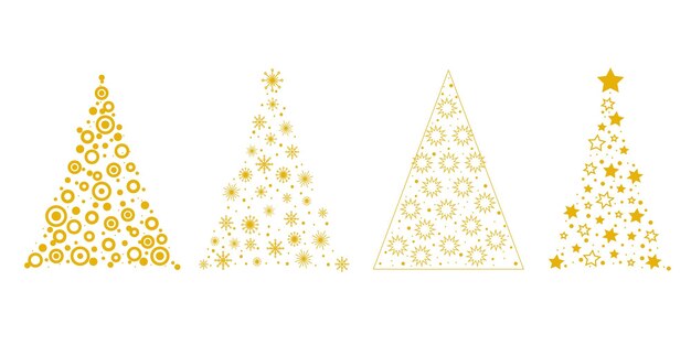 resumen vectorial libre árbol de Navidad dorado trasfondo de Navidad estrella ilustración eps 10
