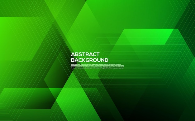 resumen verde degradado diagonal luz y línea forma hexagonal decoración fondo eps10 vector