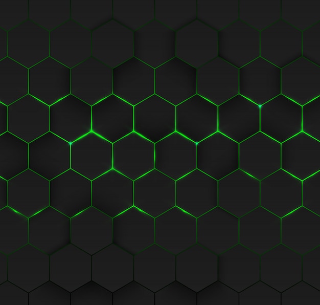 Resumen verde hexagonal. Tecnología futurista