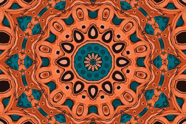 Resumen vintage decorativo mandala diseño geométrico vector boho diseño psicodélico fondo
