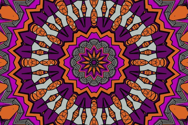 Resumen vintage decorativo mandala diseño geométrico vector boho diseño psicodélico fondo