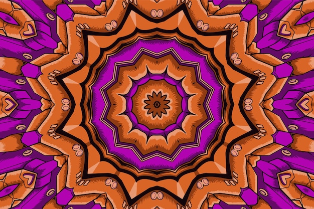 Resumen vintage decorativo mandala diseño geométrico vector boho diseño psicodélico fondo