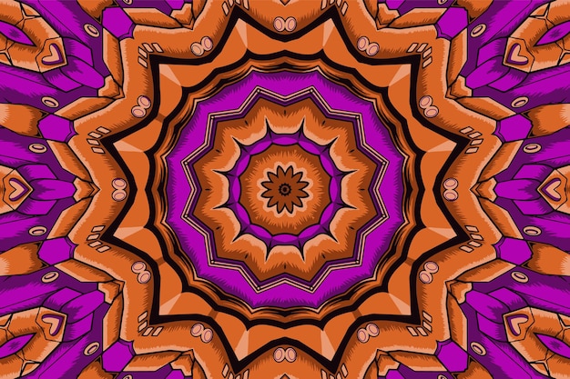 Resumen vintage decorativo mandala diseño geométrico vector boho diseño psicodélico fondo