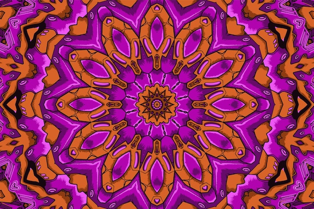 Resumen vintage decorativo mandala diseño geométrico vector boho diseño psychdedli fondo