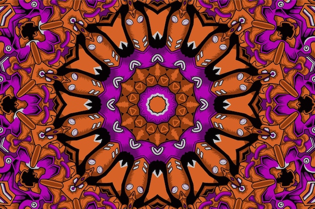 Resumen vintage decorativo mandala diseño geométrico vector boho diseño psychdedli fondo