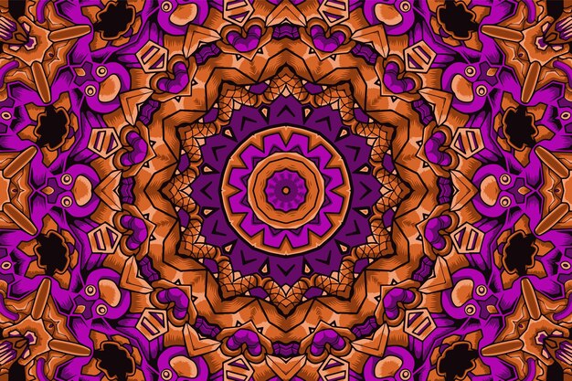 Resumen vintage decorativo mandala diseño geométrico vector boho diseño psychdedli fondo