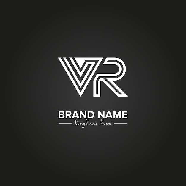 Resumen VR RV Letras Monograma Diseño del logotipo plantilla vectorial inicial