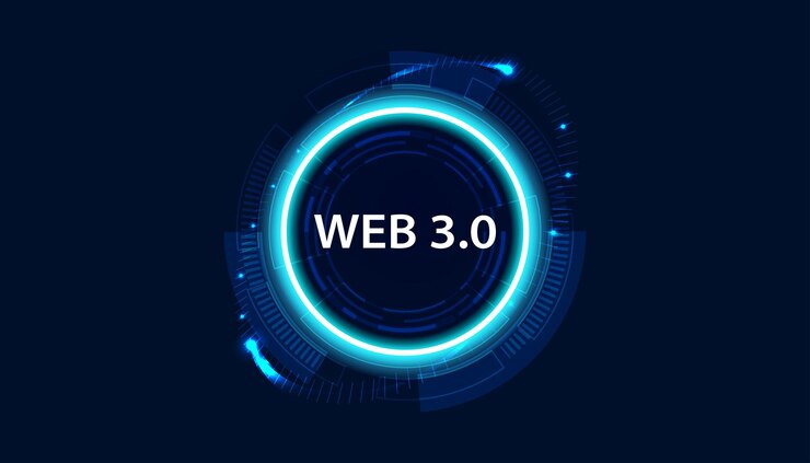 Vector resumen web 30 y círculo tecnología o concepto para desarrollar enlaces web descentralizados