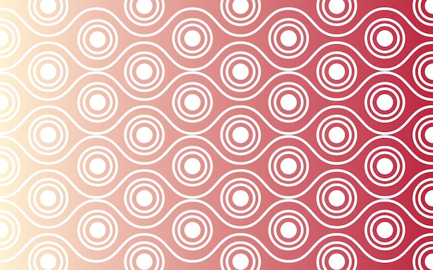 Resúmenes círculo onda y punto blanco sobre fondo rojo ilustración vectorial