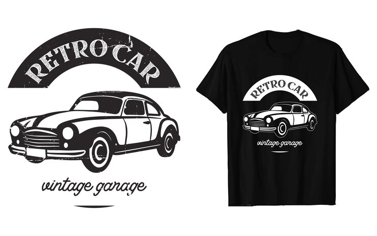 Retor Car Vector Tshirt Diseño de camisetas de automóviles antiguos clásicos cartel gráfico con plantilla grungy