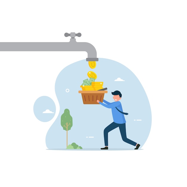 Retorno de la inversión Los empresarios ganan dinero con el concepto de ilustración de la inversión