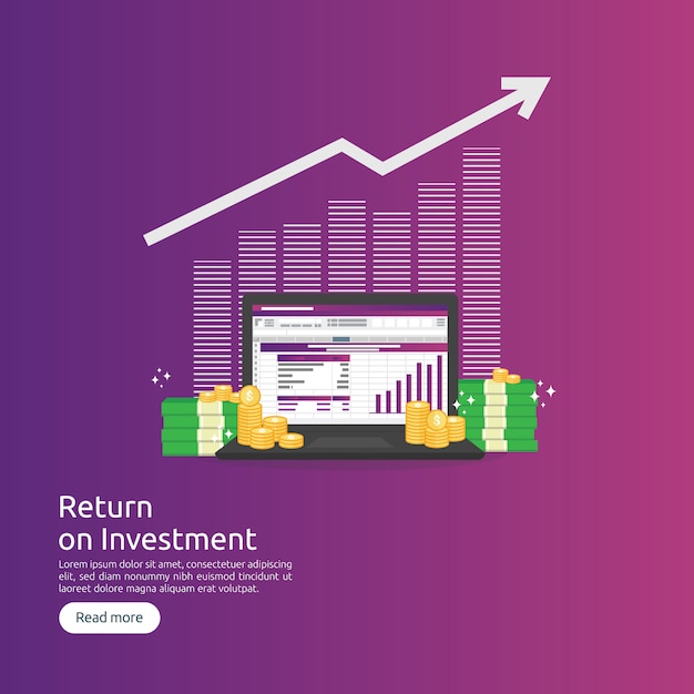 Retorno de inversión roi y concepto analítico de datos seo