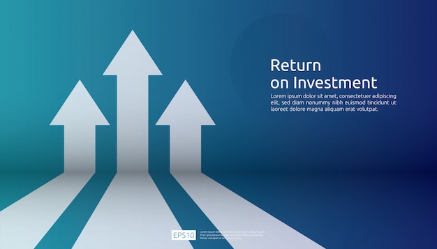 Vector retorno de la inversión roi. gráfico aumento de ganancias