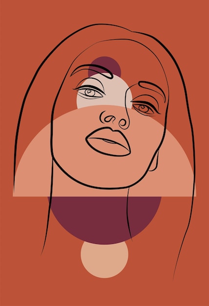 Retrato abstracto de una mujer africana en un estilo minimalista.