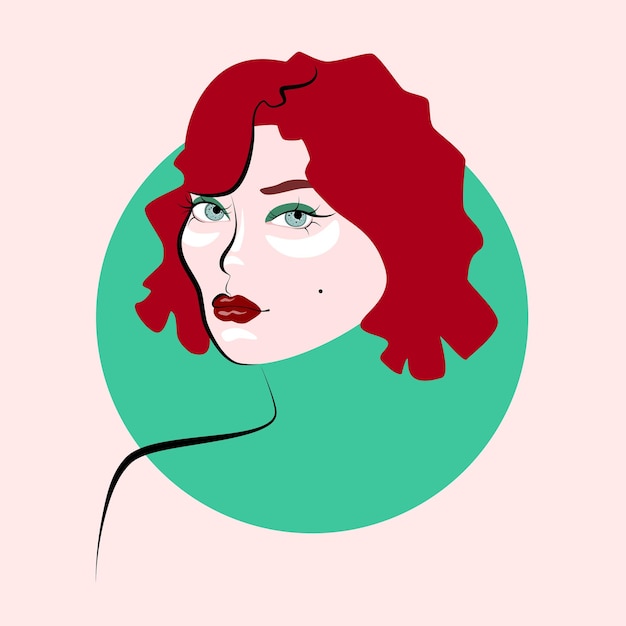 Retrato abstracto de una mujer joven con peinado bob