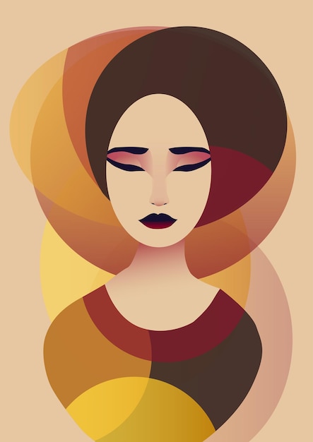 Retrato abstracto de mujer vectorial