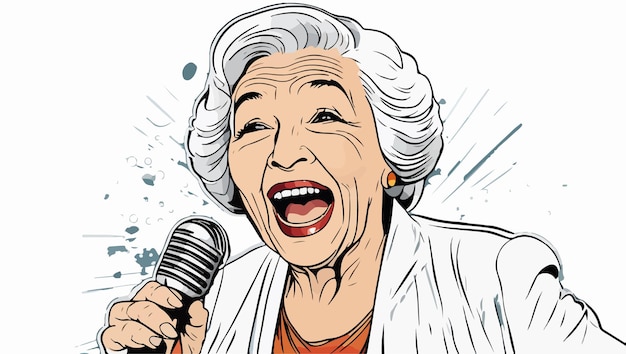 Retrato de una anciana cantando