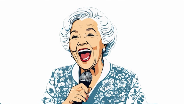 Retrato de una anciana cantando