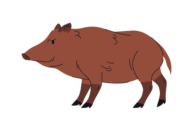 Retrato de animales del bosque jabalí o cerdo salvaje