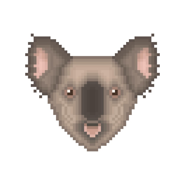 Retrato de arte de pixel de oso koala