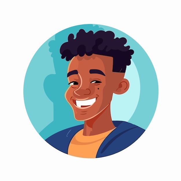 a Retrato y avatar de hombre Risa y alegría sonrisa y calma Diversidad de personaje
