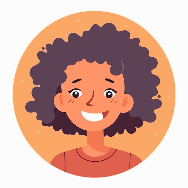 a Retrato y avatar de niña Risas y alegría sonrisa y calma Diversidad de personajes