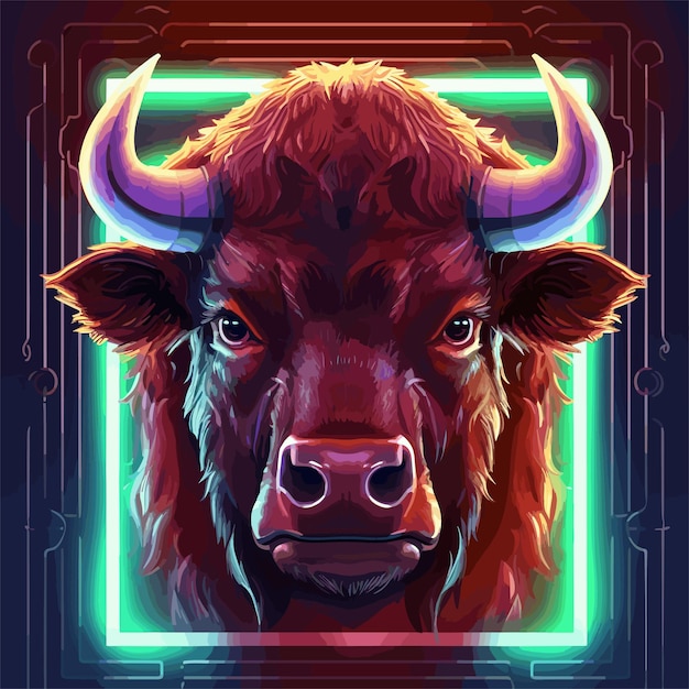 Vector retrato de un bisonte