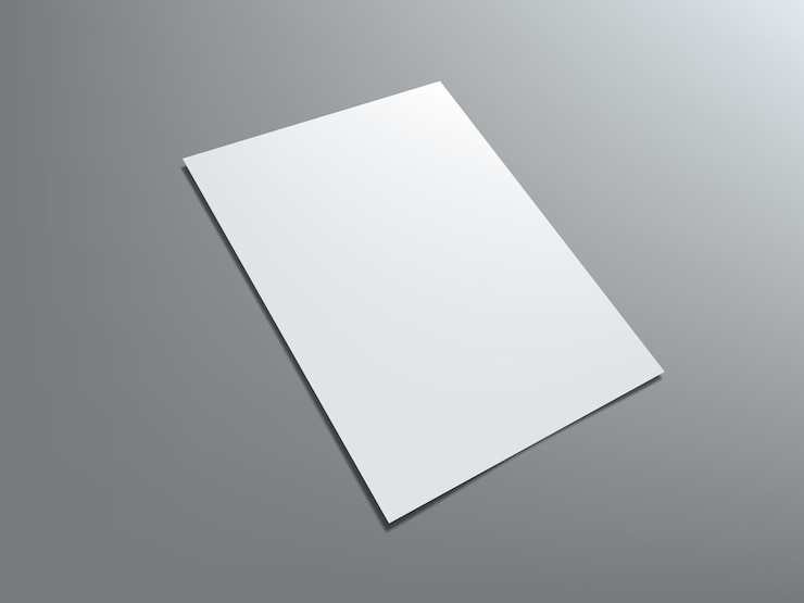 Vector retrato en blanco a4 papel blanco aislado en gris