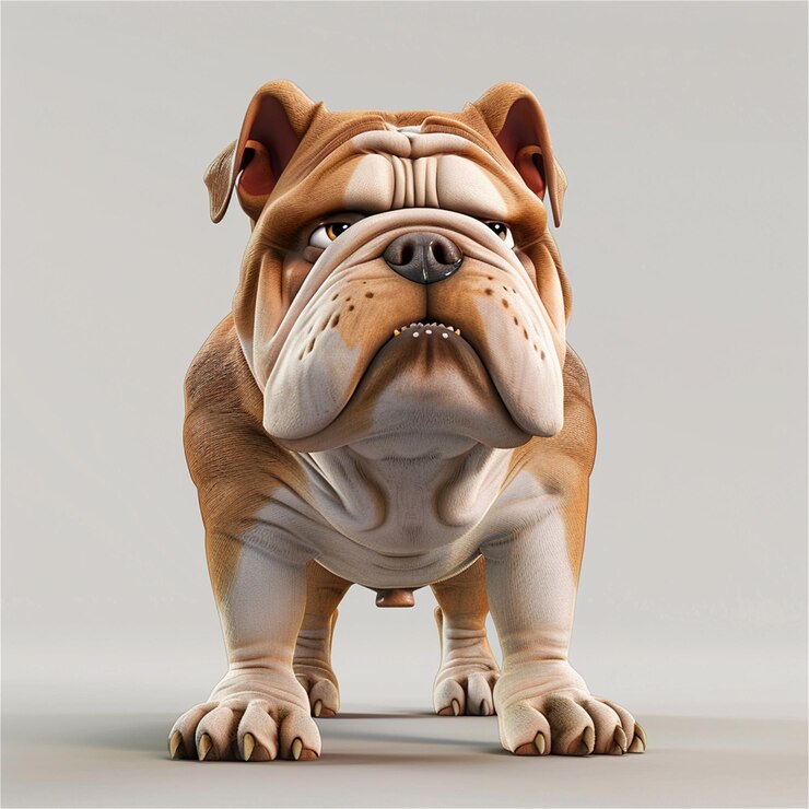 Vector retrato de un bulldog en primer plano