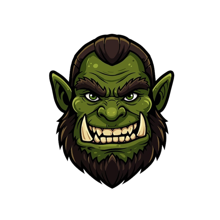Vector retrato de la cabeza de un orco