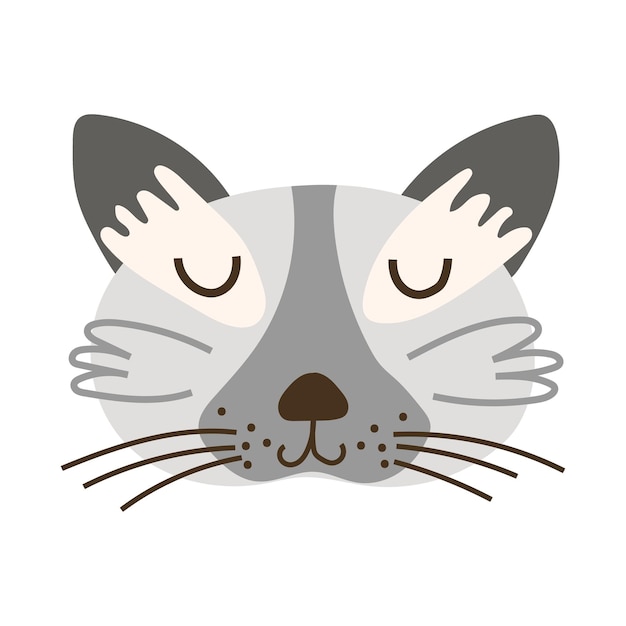 Retrato de cara de gato Gato de Birmania Ilustración vectorial