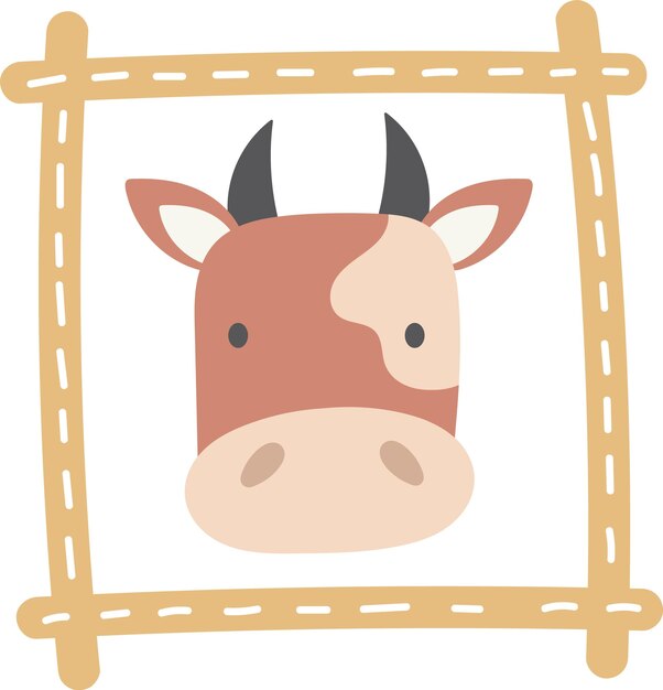 Vector retrato de la cara de la vaca