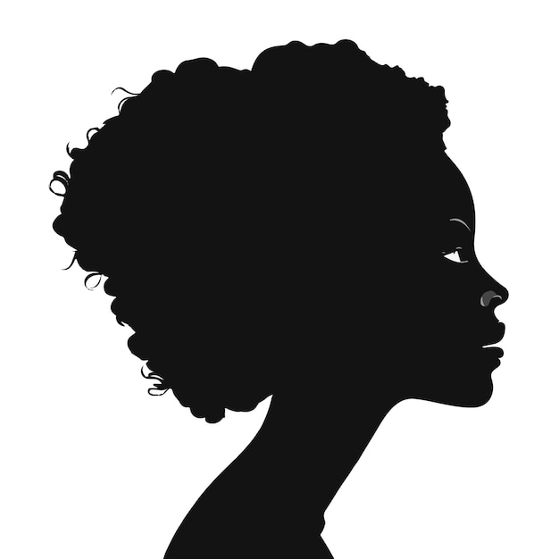 Vector retrato clásico silueta de mujer negra