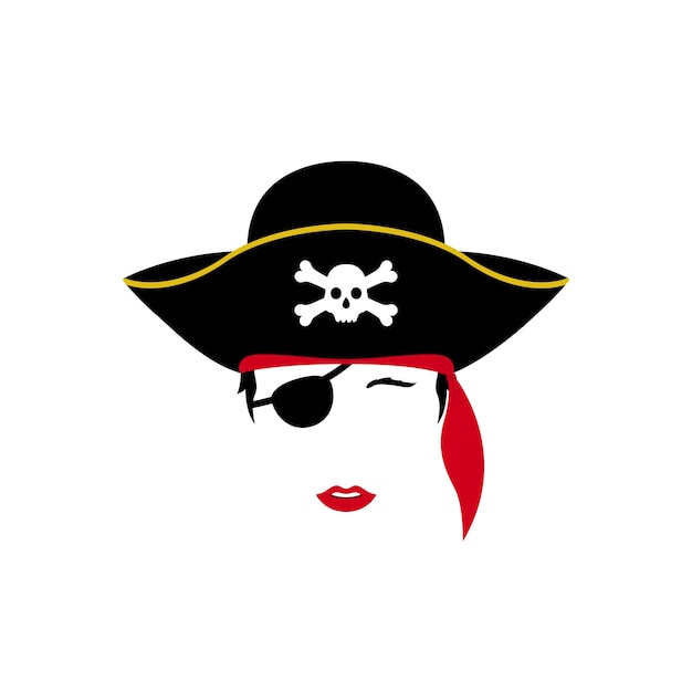 Retrato de dama pirata vector