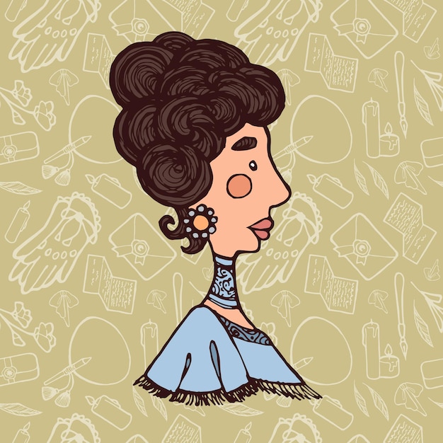 Vector retrato de una dama victoriana