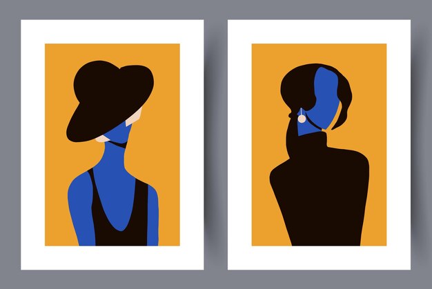 Retrato damas aspecto elegante impresión de arte de pared