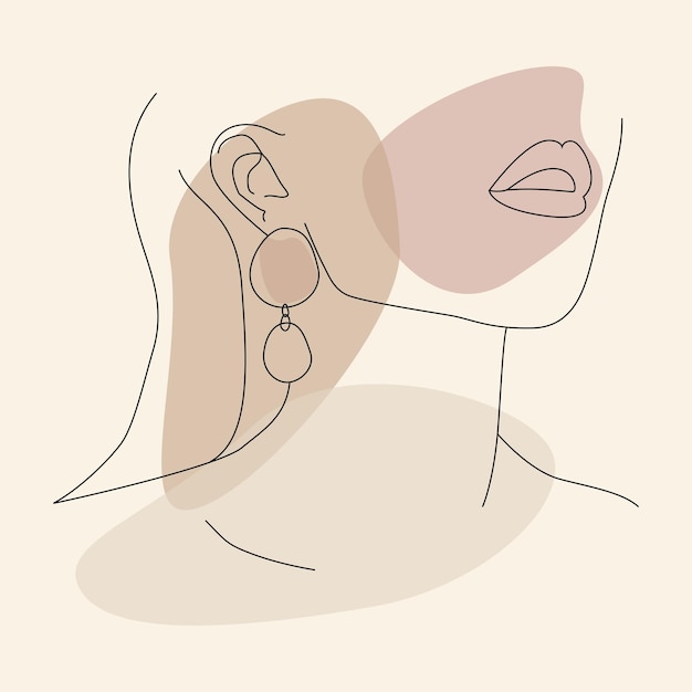 Retrato Dibujo continuo en una línea Ilustración vectorial en un estilo moderno simple