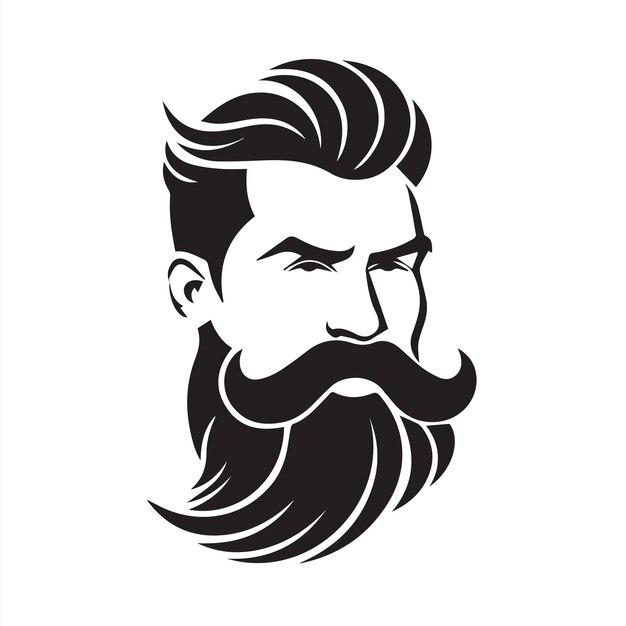 Un retrato elegante de un hombre elegante con un corte de pelo suave Barba bien arreglada y bigote afilado