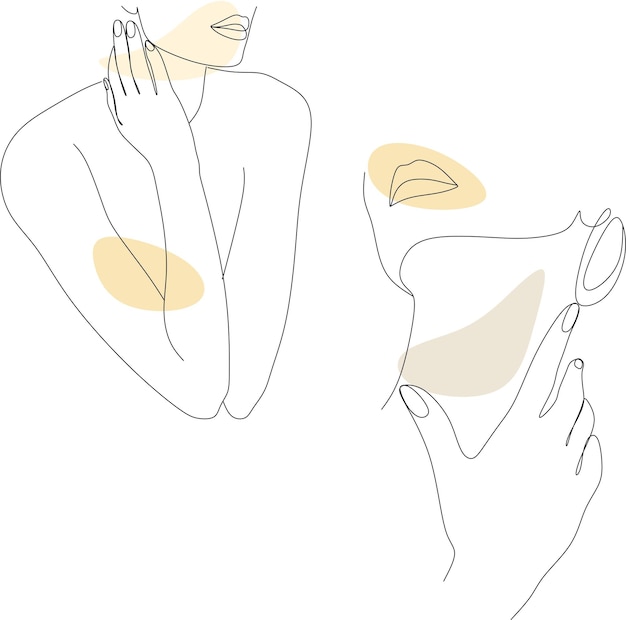 Retrato femenino minimalista Cuerpo femenino lineal