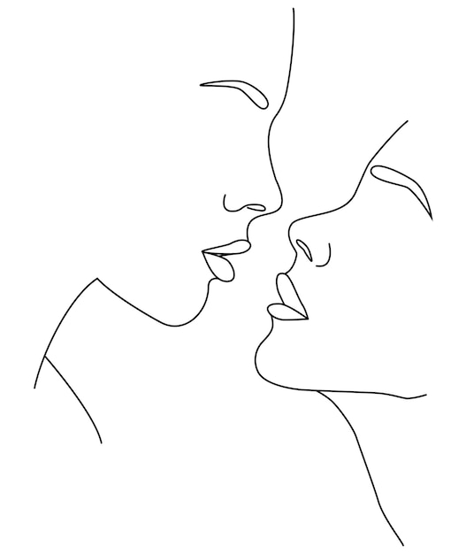 Retrato femenino mínimo abstracto Dibujo lineal continuo minimalista de un rostro femenino
