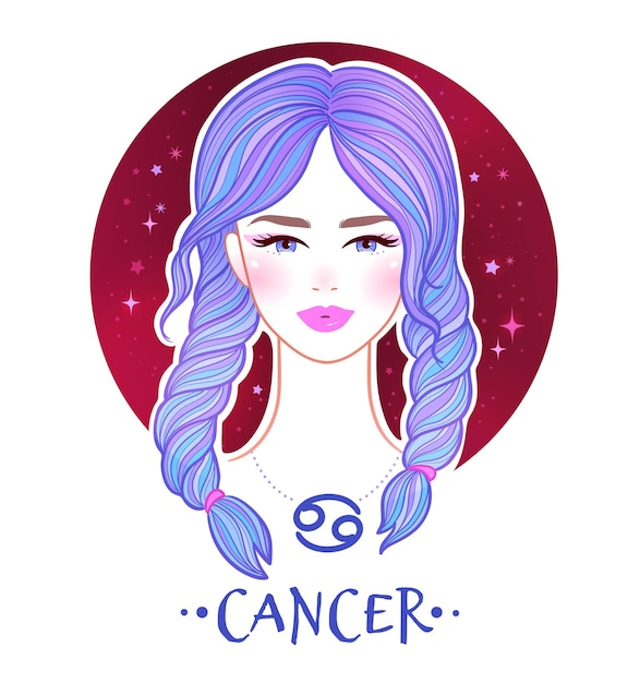 El retrato femenino del signo del zodiaco de Cáncer