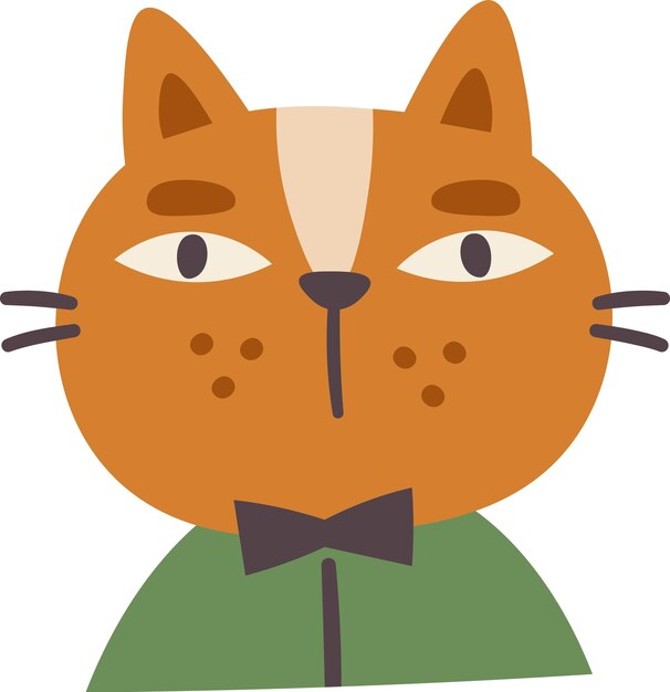 Retrato de gato dibujado a mano