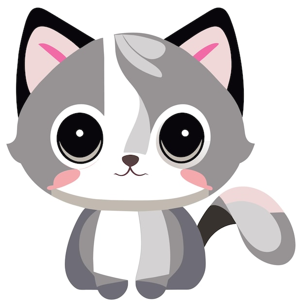 Vector retrato de gato glamoroso con fondo blanco limpio