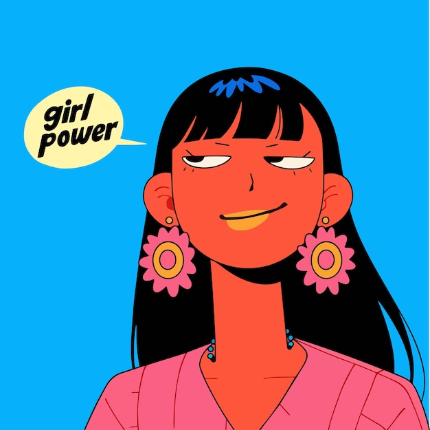 Retrato de Girl Power Feliz día de la mujer