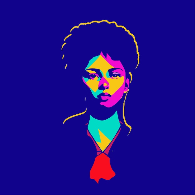 Vector retrato de hermosa mujer africana mujer cara silueta mes de la historia de la mujer día de la mujer