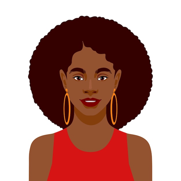 Vector retrato de hermosa mujer africana.